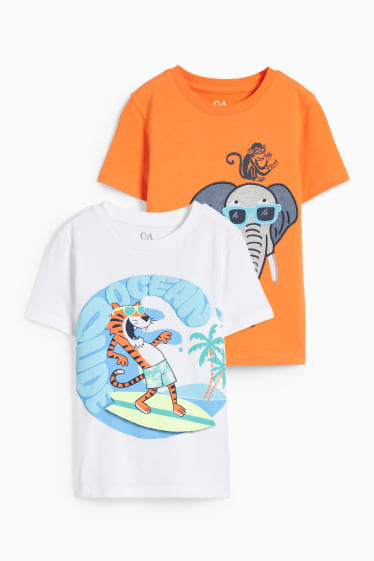 Bambini - Confezione da 2 - t-shirt - arancio scuro