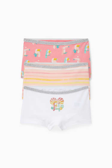 Enfants filles - Lot de 3 - caleçons - rose