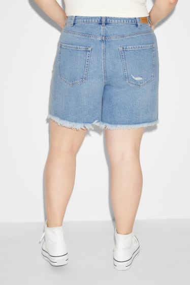 Femmes - CLOCKHOUSE - short en jean - high waist - jean bleu clair