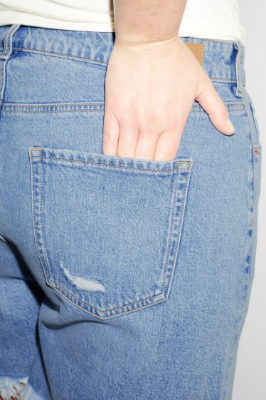 Kobiety - CLOCKHOUSE - szorty dżinsowe - wysoki stan - dżins-jasnoniebieski