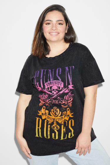 Dona - CLOCKHOUSE - samarreta de màniga curta - Guns N’Roses - negre