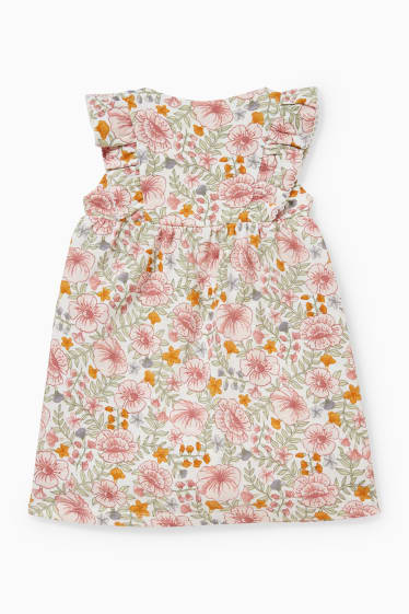 Bébés - Robe pour bébé - à fleurs - blanc crème