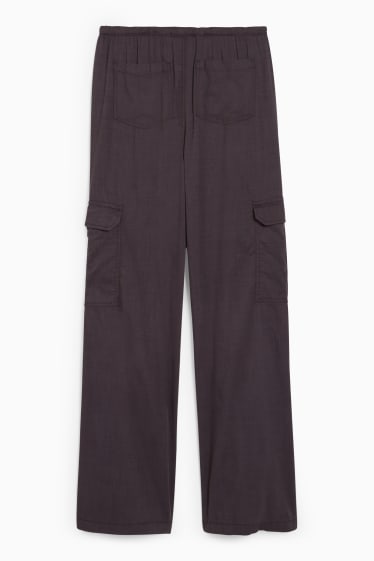 Dona - CLOCKHOUSE - pantalons cargo - mid waist - relaxed fit - gris fosc