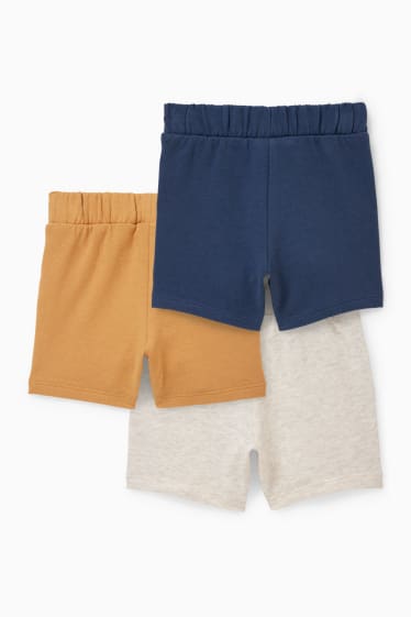 Babys - Set van 3 - baby-sweatshorts - lichtbruin