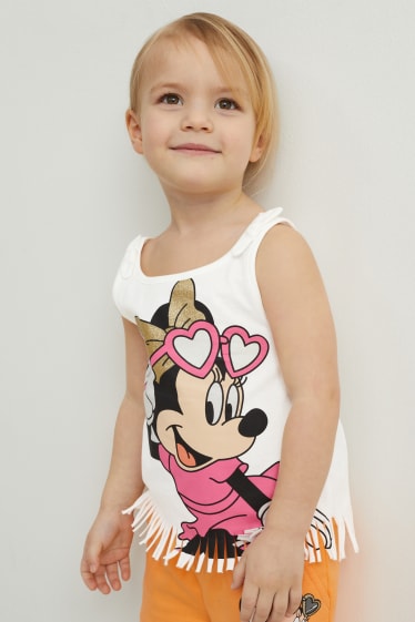 Enfants - Minnie Mouse - ensemble - top et T-shirt - 2 pièces - blanc crème