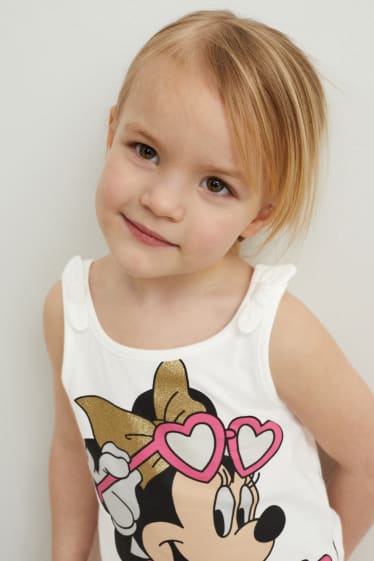 Enfants - Minnie Mouse - ensemble - top et T-shirt - 2 pièces - blanc crème