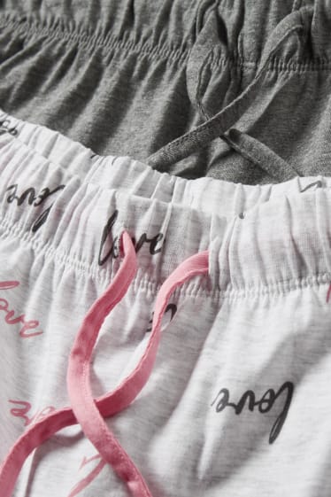 Dona - Paquet de 2 - pantalons curts de pijama - gris clar jaspiat