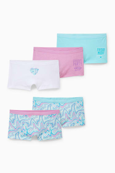 Enfants filles - Lot de 5 - caleçons - violet clair