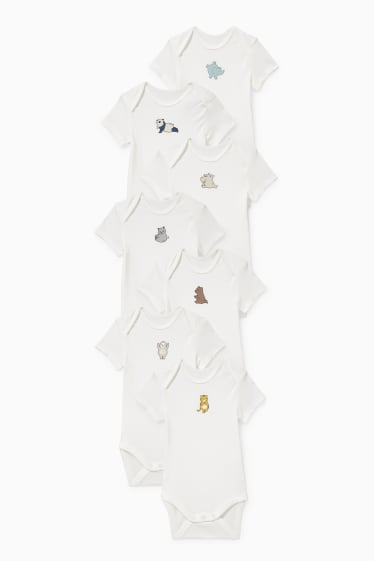 Unisexe - Lot de 7 - bodys bébé - blanc