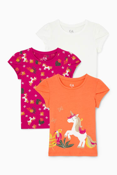 Enfants filles - Lot de 3 - T-shirts - blanc crème