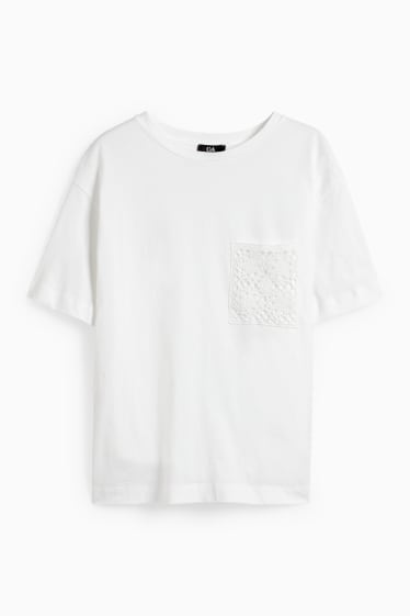 Dames - T-shirt - zuiver wit