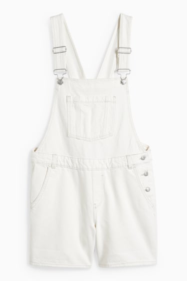 Damen - CLOCKHOUSE - Jeans-Latzshorts - hellbeige