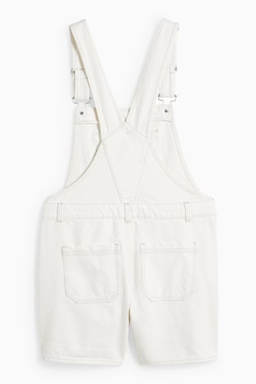 Damen - CLOCKHOUSE - Jeans-Latzshorts - hellbeige