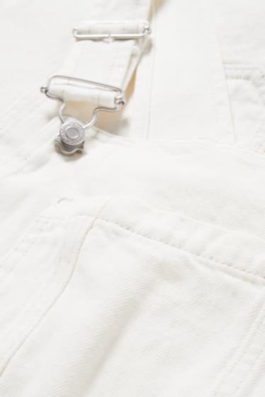 Damen - CLOCKHOUSE - Jeans-Latzshorts - hellbeige
