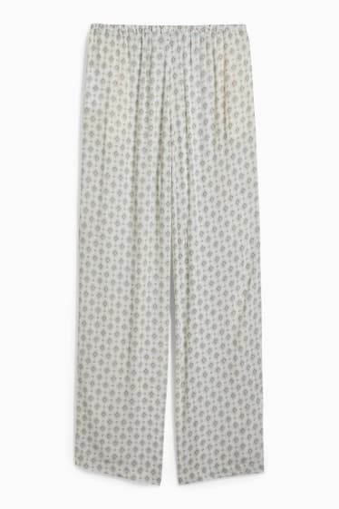 Damen - CLOCKHOUSE - Stoffhose - Mid Waist - Wide Leg - cremeweiß