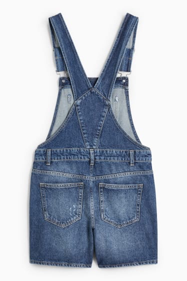 Women - CLOCKHOUSE - denim dungaree shorts - blue denim