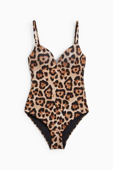 Femei - Costum de baie - vătuit - LYCRA® XTRA LIFE™ - cu model - negru / nej