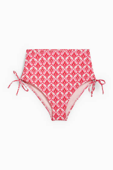 Dames - Bikinibroek - high waist - LYCRA® XTRA LIFE™ - gebloemd - fuchsiarood