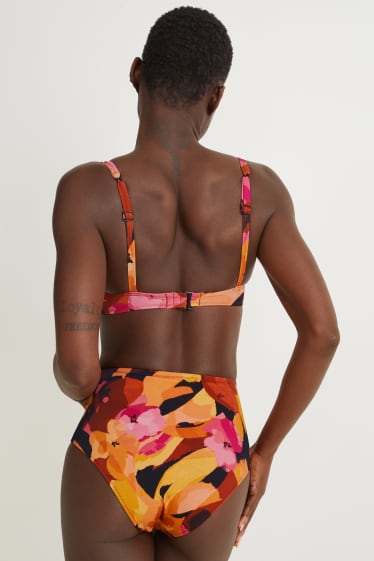 Donna - Slip bikini - vita alta - LYCRA® XTRA LIFE™ - fantasia - fucsia