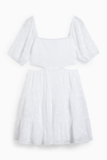 Damen - CLOCKHOUSE - Fit & Flare Kleid - weiss
