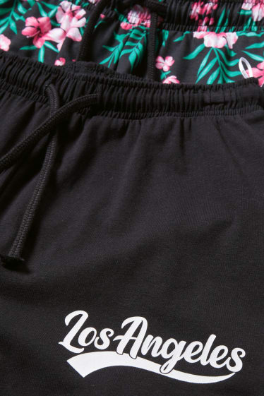 Kinderen: meisjes - Set van 2 - shorts - zwart