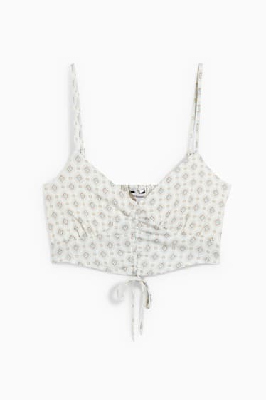 Damen - CLOCKHOUSE - Crop Top - cremeweiss