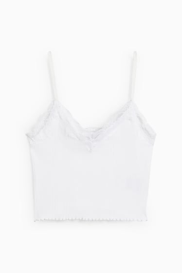 Dona - Top crop - blanc