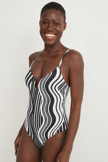 Femei - Costum de baie - vătuit - LYCRA® XTRA LIFE™ - cu model - negru