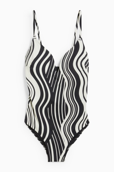 Women - Swimsuit - padded - LYCRA® XTRA LIFE™ - patterned - black