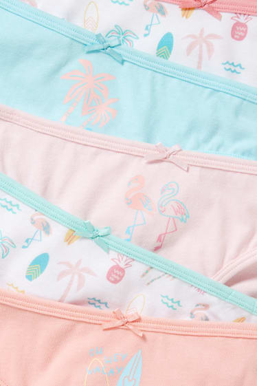 Enfants filles - Lot de 5 - culottes - rose