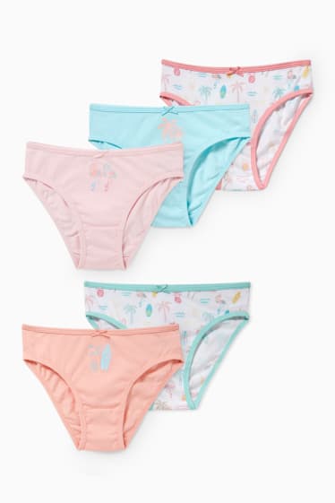 Enfants filles - Lot de 5 - culottes - rose