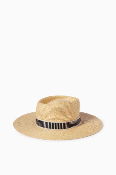 Femmes - Chapeau de paille - beige clair