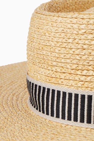 Femmes - Chapeau de paille - beige clair