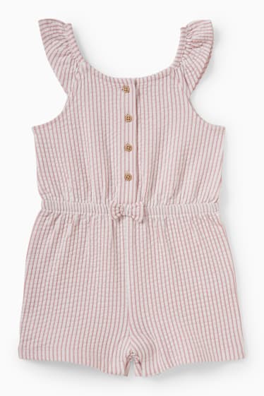 Baby Mädchen - Baby-Jumpsuit - gestreift - rosa