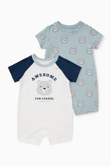 Babys - Set van 2 - babypyjama - lichtblauw