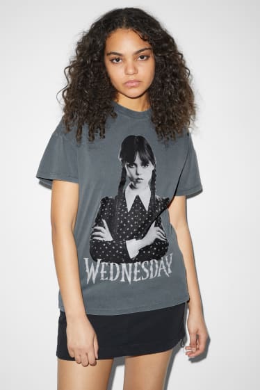 Adolescenți și tineri - CLOCKHOUSE - tricou - Wednesday - gri