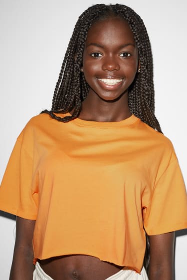 Damen - CLOCKHOUSE - Crop T-Shirt - orange