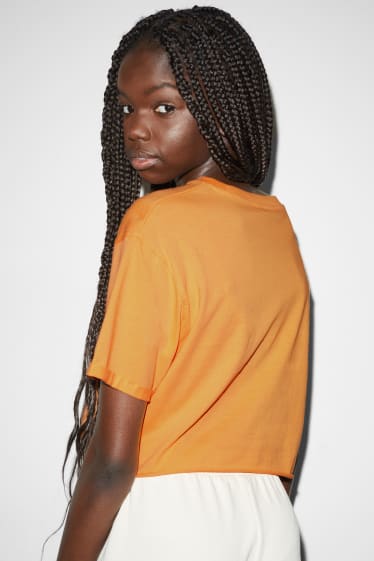Damen - CLOCKHOUSE - Crop T-Shirt - orange