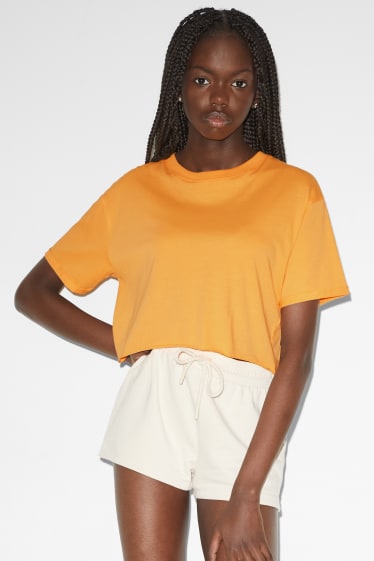 Damen - CLOCKHOUSE - Crop T-Shirt - orange