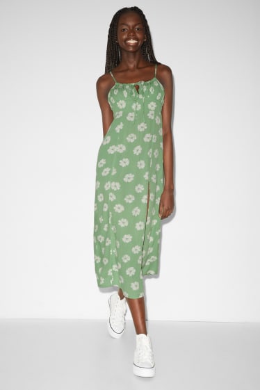 Dona - CLOCKHOUSE - vestit - de flors - verd