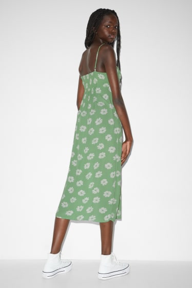 Dona - CLOCKHOUSE - vestit - de flors - verd