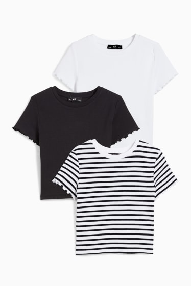 Dětské - Multipack 3 ks - tričko s krátkým rukávem - bílá