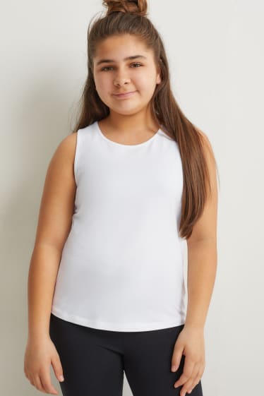 Kinder Mädchen - Extended Sizes - Set - Kurzarmshirt und Top - 2 teilig - schwarz / weiß