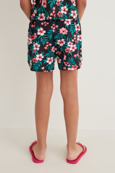Kinderen: meisjes - Set van 2 - shorts - zwart