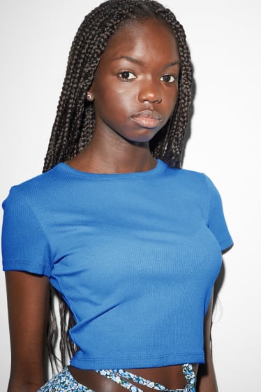 Femmes - Haut court - bleu