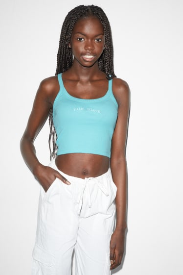 Teens & young adults - CLOCKHOUSE - cropped top - turquoise