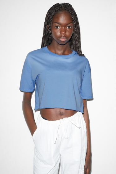 Damen - CLOCKHOUSE - Crop T-Shirt - blau