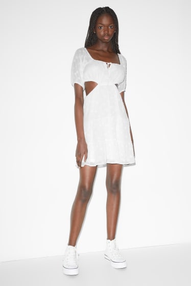 Damen - CLOCKHOUSE - Fit & Flare Kleid - weiss