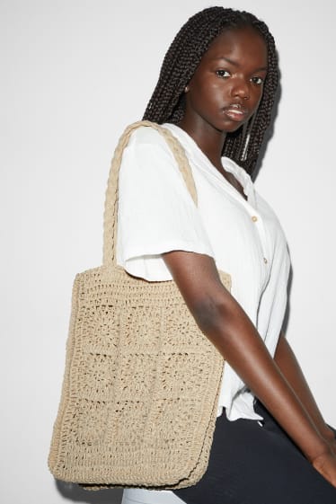 Femmes - CLOCKHOUSE - Sac de paille - beige