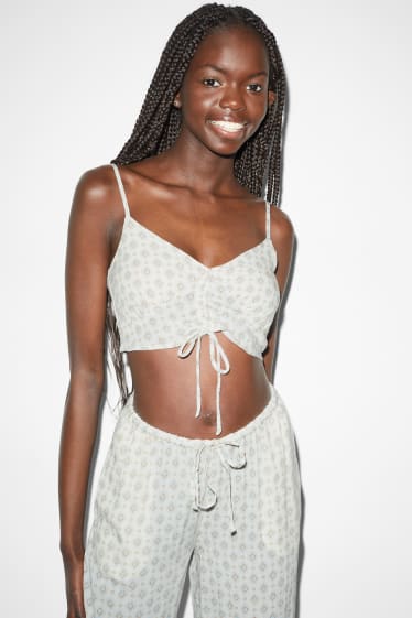 Damen - CLOCKHOUSE - Crop Top - cremeweiss